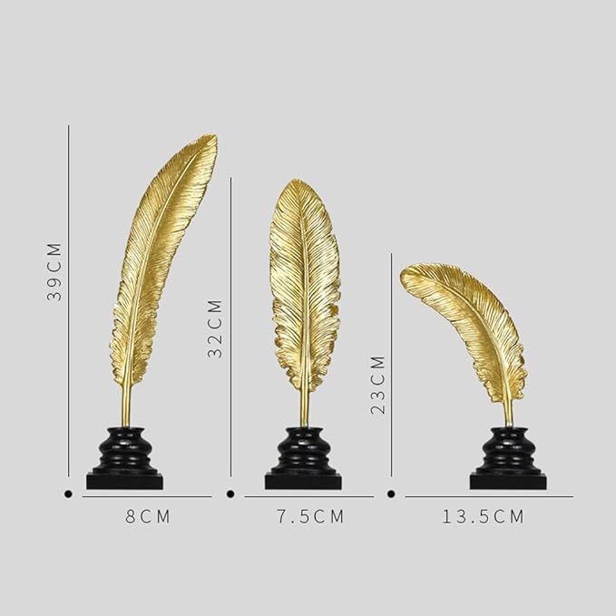 Golden Feather Ornaments for Living Room and Bedroom