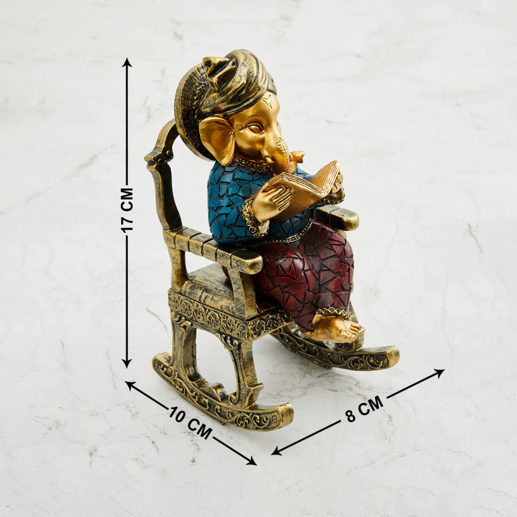 Alpana Multicolor Polyresin Ganesha Statue Elegant Chair Design