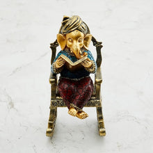 Load image into Gallery viewer, Alpana Multicolor Polyresin Ganesha Statue Elegant Chair Design