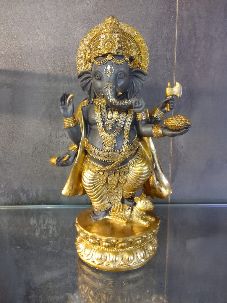 Gold-Trimmed Ganesh Ji Idol with Elegant Design