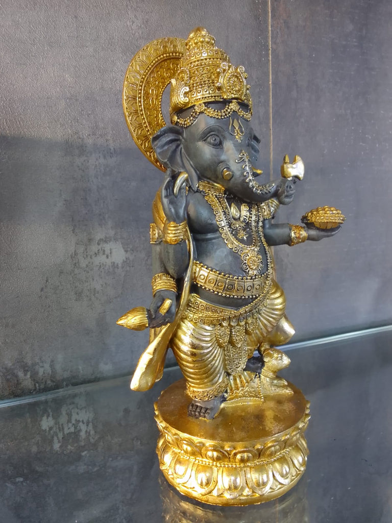 Gold-Trimmed Ganesh Ji Idol with Elegant Design