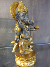 Load image into Gallery viewer, Gold-Trimmed Ganesh Ji Idol with Elegant Design