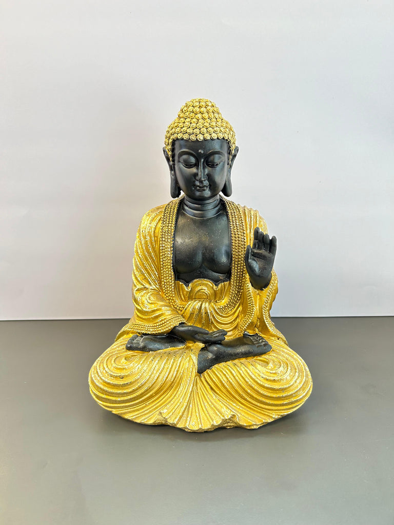 Gautam Buddha Idol with Elegant Gold Design Decor