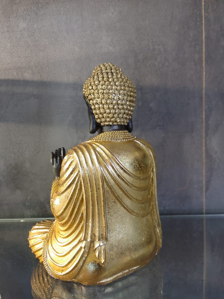 Gautam Buddha Idol with Elegant Gold Design Decor