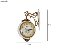 Load image into Gallery viewer, White Round Wall Hanging Double-Sided Railway Clock