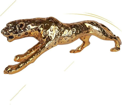 Gold Jaguar Decorative Showpiece Elegant Leopard Animal Artefact