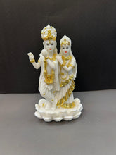 Load image into Gallery viewer, Lord Radha Krishna Idol in White with Gold Design