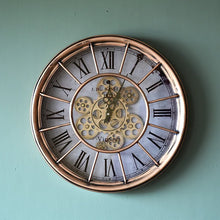 Load image into Gallery viewer, Vintage Look Wall Clock with Moving Gear Mechanism