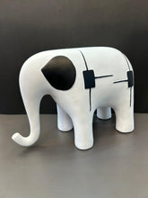 Load image into Gallery viewer, Elegant White Elephant With Intricate Black Design Artefact (Size: big/small)