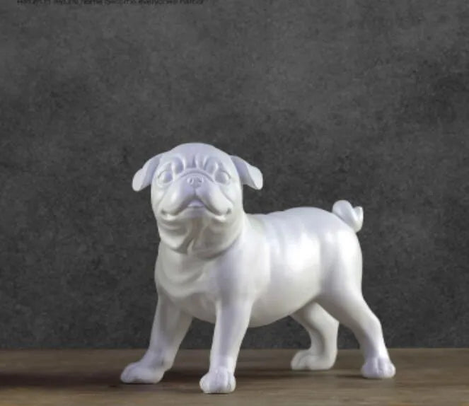 Black and White Pug Dog Figurines (Set)